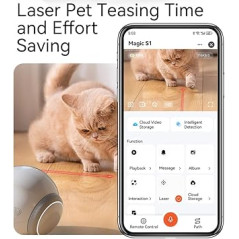 Caméra Robot Animaux 1080P, Vision Nocturne & Commande APP