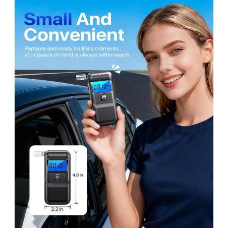 Alcoomètre Numérique Portable avec Écran LCD + 10 Embouts