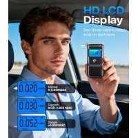 Portable Digital Breathalyzer Tester with LCD Display & 10 Mouthpieces for Home & Party Use