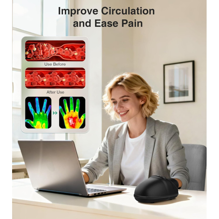 Medcursor Masseur de Main Rechargeable avec Chaleur et Compression - Soulagement Douleur Poignet et Doigts Medcursor Masseur de Main Rechargeable avec Chaleur et Compression - Soulagement Douleur Poignet et Doigts