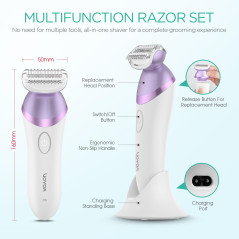 VOYOR 4-in-1 Electric Bikini & Body Shaver for Women with 4 Heads