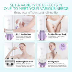 Rasoir Électrique VOYOR 4-en-1 pour Femme - Bikini & Corps