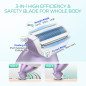 VOYOR 4-in-1 Women's Electric Bikini Trimmer & Foil Shaver with 4 Heads, Massage, Cleansing, 2 Speeds - Purple VOYOR 4-in-1 Women's Electric Bikini Trimmer & Foil Shaver with 4 Heads, Massage, Cleansing, 2 Speeds - Purple
