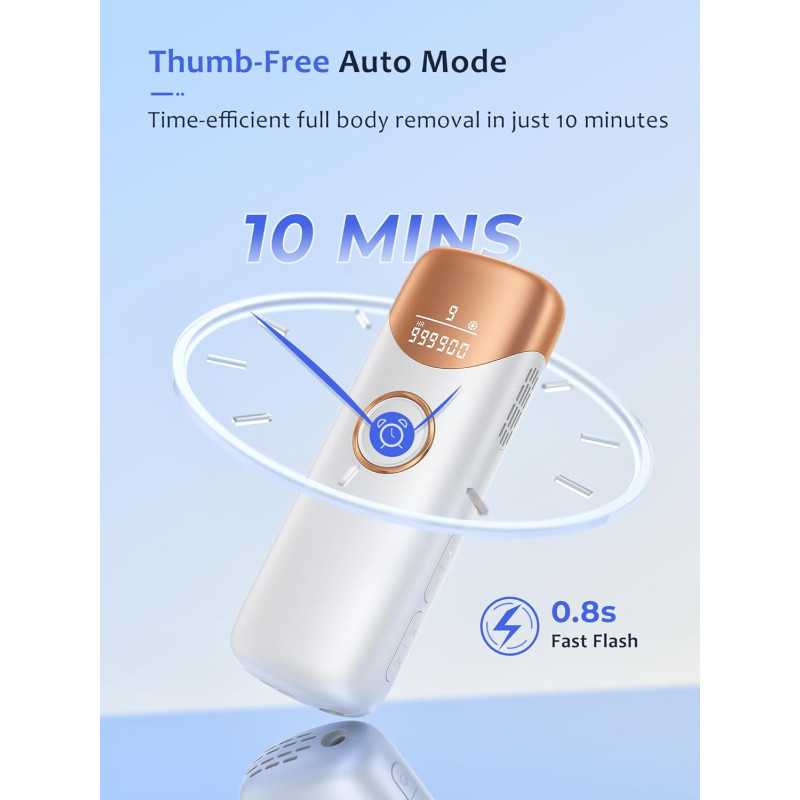 Ubroo IPL Laser Hair Removal Device with 5℃ Ice Cooling – At-Home Use