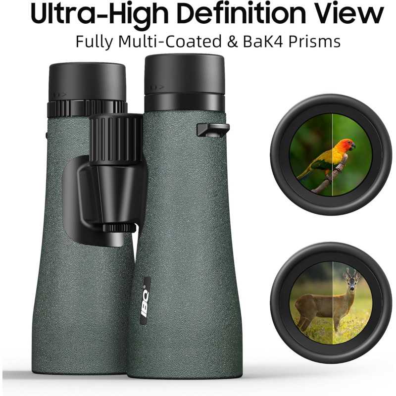 12x50 UHD Binoculars for Adults - Waterproof, Lightweight, Phone Adapter