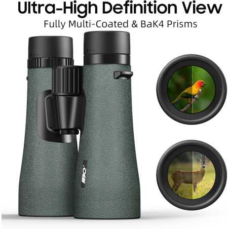 12x50 UHD Binoculars for Adults - Waterproof, Lightweight, Phone Adapter
