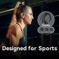 bmani Wireless Earbuds with LED Display Case, 80H Playtime, Over-Ear Hook, Mic, Stereo Sound – Black