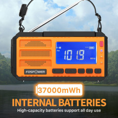 Radio Météo d'Urgence FosPower NOAA avec Batterie Portable 37000mWh