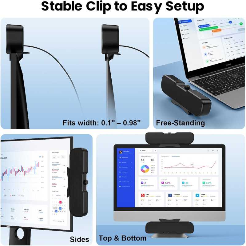 Haut-parleurs Cirqon PC USB avec bouton volume et pince robuste