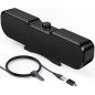Cirqon Black Desktop Computer Speakers with Volume Knob, Sturdy Clamp, Compact Design, USB/USB-C Powered