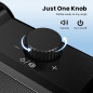 Cirqon Black Desktop Computer Speakers with Volume Knob, Sturdy Clamp, Compact Design, USB/USB-C Powered