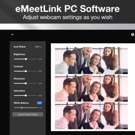 EMEET C980 PRO 1080P Webcam with Mic, Speaker & Auto Low Light
