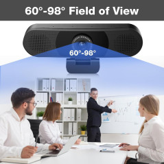 Webcam EMEET C980 PRO 1080P Micro, Haut-Parleurs, 3-en-1