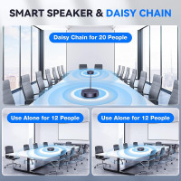 EMEET M3 Bluetooth Conference Speakerphone, 4 AI Mics, 360° Voice Pickup, 18H Talk, Zoom Certified