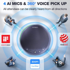 Enceinte Micro EMEET M3 Bluetooth 360° AI, 18H Autonomie
