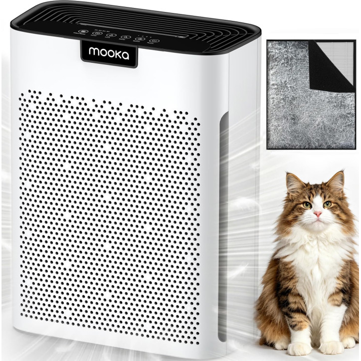 MOOKA H13 HEPA Air Purifier for Large Rooms 2200 Ft² with Washable Filters & Fragrance – KJ190 White MOOKA H13 HEPA Air Purifier for Large Rooms 2200 Ft² with Washable Filters & Fragrance – KJ190 White