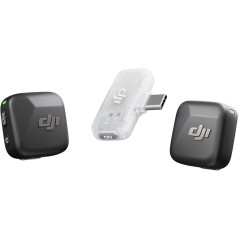 DJI Mic Mini Wireless Lavalier Mic (2 TX + 1 RX) for iPhone 17/16/15, Android, PC – 300m Range, Noise Cancelling