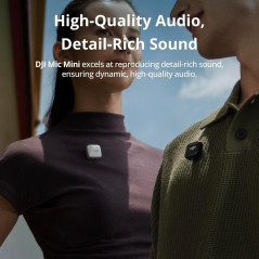 DJI Mic Mini Sans Fil - Micro Cravate 300m, iPhone & Android