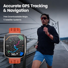 Montre Connectée Amazfit Bip 6 46mm, Écran AMOLED 1,97, GPS, 14 Jours d'Autonomie, Suivi Santé & Sport, Étanche 5 ATM, Noir