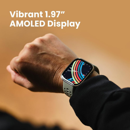 Montre Connectée Amazfit Bip 6 46mm, Écran AMOLED 1,97, GPS, 14 Jours d'Autonomie, Suivi Santé & Sport, Étanche 5 ATM, Noir