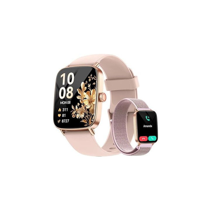 Smart Watch for Women 1.85 HD, Calls, 100+ Sports Modes, Heart Rate, Sleep, SpO2 Monitor, IP68 Waterproof, 2 Bands Smart Watch for Women 1.85 HD, Calls, 100+ Sports Modes, Heart Rate, Sleep, SpO2 Monitor, IP68 Waterproof, 2 Bands