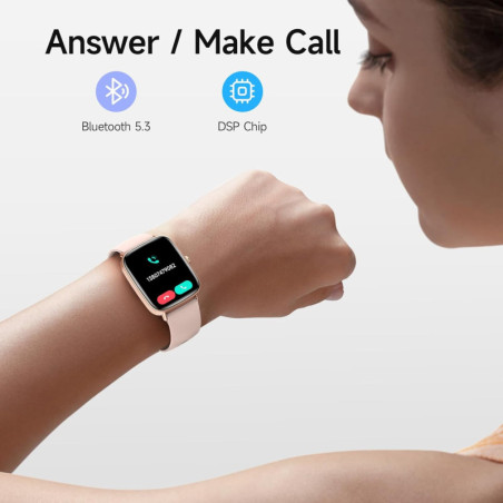 Smart Watch for Women 1.85 HD, Calls, 100+ Sports Modes, Heart Rate, Sleep, SpO2 Monitor, IP68 Waterproof, 2 Bands