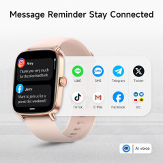 Montre Connectée Femme 1.85 HD Fitness Tracker IP68 Étanche