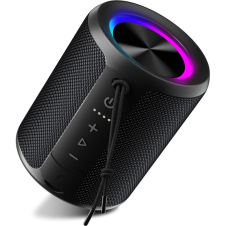 Portable Bluetooth Speaker, IPX7 Waterproof, 20W Stereo, 15H Playtime, RGB Lights, Outdoor Shower & Beach Use