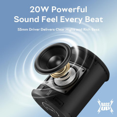 Portable Bluetooth Speaker IPX7 Waterproof 20W Stereo 15H Playtime