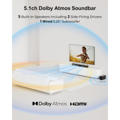 ULTIMEA Poseidon M60 5.1CH Soundbar 300W with Dolby Atmos & Subwoofer