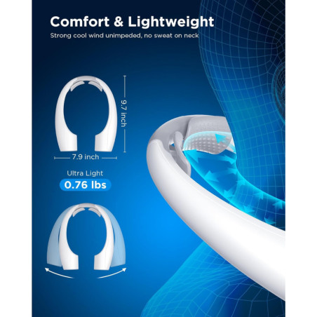Ventilateur Cou Portable Heelkl AI, 4 Vitesses, Rechargeable