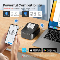 PM260 Imprimante d'étiquettes Bluetooth portable, 2 sans encre