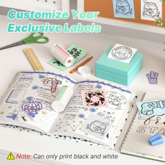 Portable PM290 Bluetooth Sticker Printer with 3 Rolls & Smart AI App