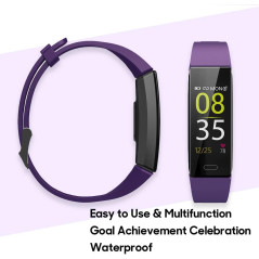 ZURURU Tracker Fitness Étanche Moniteur Santé Sommeil Pression Cardiaque Homme Femme Violet