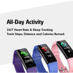 ZURURU Waterproof Fitness Tracker with BP, Heart Rate & Sleep Monitor