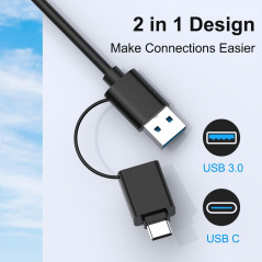7-in-1 USB C Multi Card Reader for SD, CF, Micro SD & More – USB 3.0 Hub