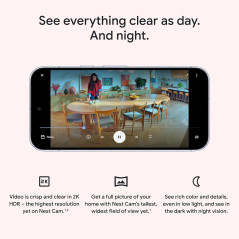 Google Nest Cam Indoor 3rd Gen (Wired) - 2K Video, Night Vision 2025