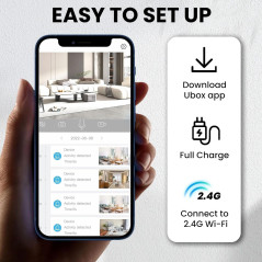 Caméra de Sécurité Funstorm 2025 4K HD WiFi, Vision Nocturne, Batterie 100 Jours, Détection Mouvement