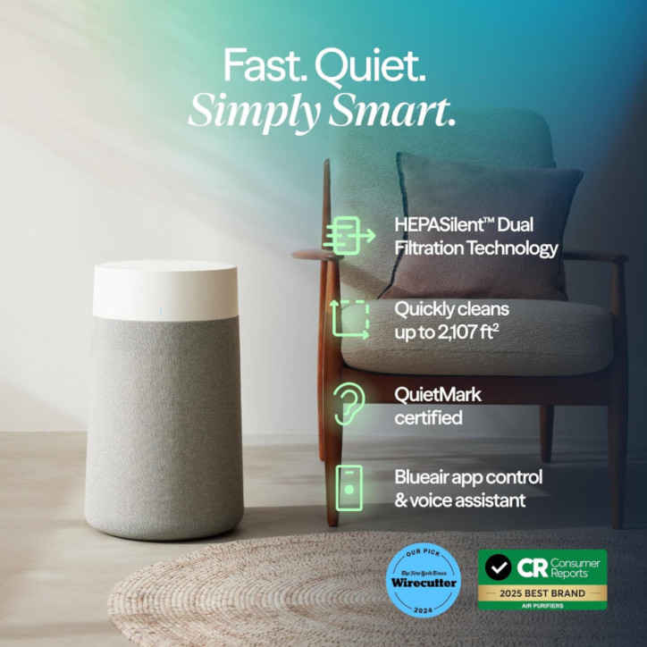 BLUEAIR Blue Pure 311i Max - Purificateur d'air intelligent WiFi pour pièces moyennes, silencieux, HEPA