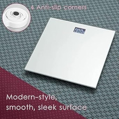 Moss & Stone Silver Digital Bathroom Scale – Accurate Smart Body Tracker