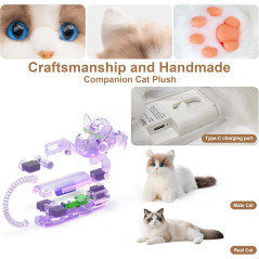 Chongker 24.8 Interactive Robot Cat Plush Toy with Touch Control