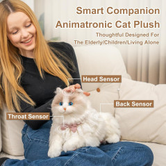Chongker 24.8 Interactive Robot Cat Plush Toy with Touch Control