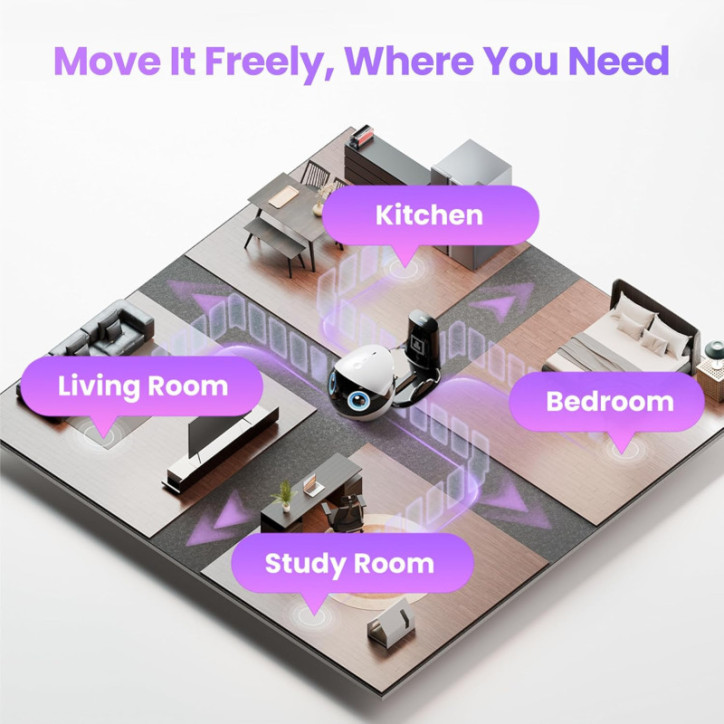 Enabot EBO Air 2 Plus FamilyBot 3K: AI Home Camera Robot with 2-Way Video, Auto-Recharge, Night Vision