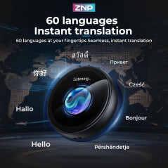 ZNP AI Digital Badge: Bluetooth Translator for 60 Languages, Offline Use