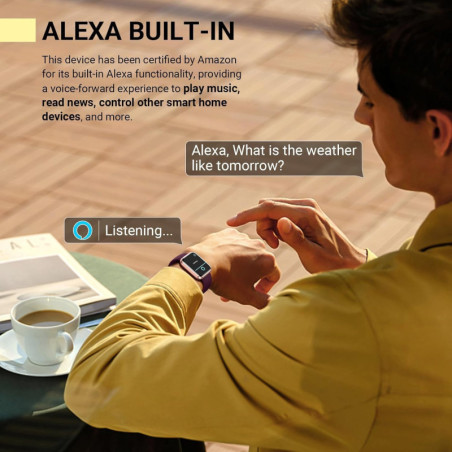 Montre Connectée Femme 1.8'' avec Alexa, Suivi Santé, Appels, Notifications, 120 Modes Sport, Étanche