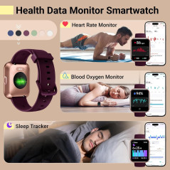 Montre Connectée Femme 1.8'' Alexa, Santé & Sport Étanche