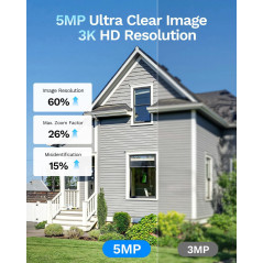5MP 3K Magnetic Window Camera with Night Vision & AI Detection, WiFi6