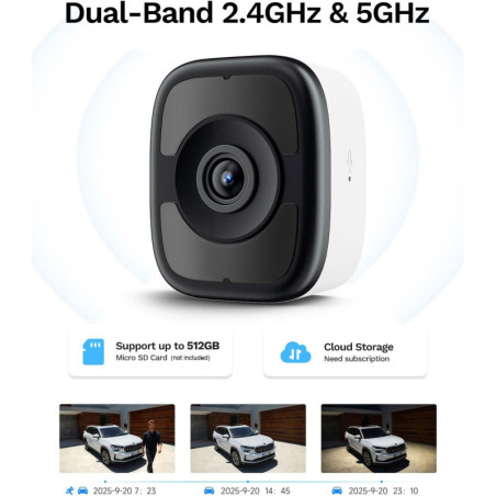 5MP 3K Magnetic Indoor Window Camera with Night Vision, WiFi6, AI Detection, 2-Way Talk & 24/7 Recording