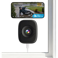 5MP 3K Magnetic Window Camera with Night Vision & AI Detection, WiFi6