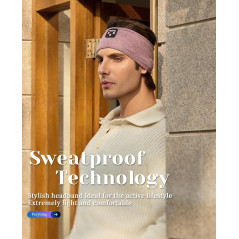 Perytong Wireless Sleep Headphones – Bluetooth Sports Headband (Purple)